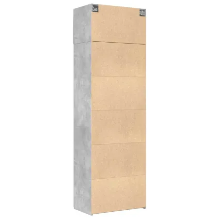 Armoire de rangement gris béton 70x42,5x225cm bois d'ingénierie