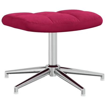 Chaise de relaxation avec tabouret Rouge bordeaux Velours
