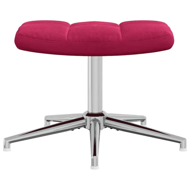 Chaise de relaxation avec tabouret Rouge bordeaux Velours