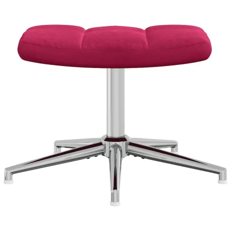 Chaise de relaxation avec tabouret Rouge bordeaux Velours