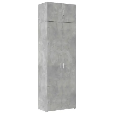 Armoire de rangement gris béton 70x42,5x225cm bois d'ingénierie 2