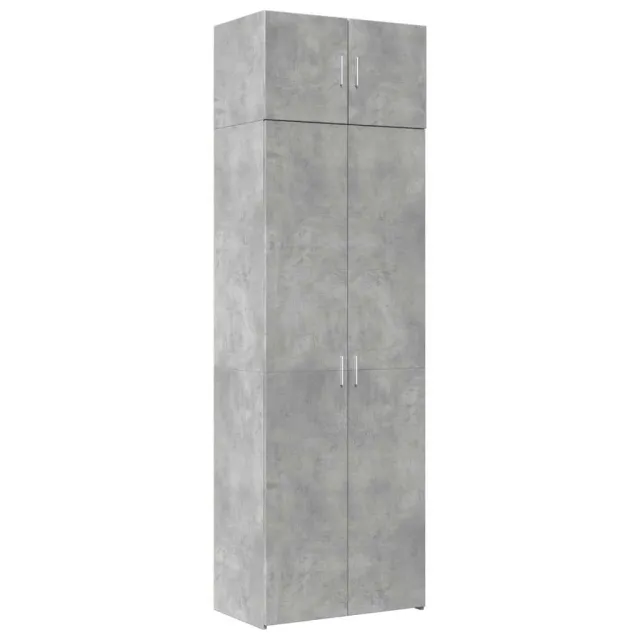 Armoire de rangement gris béton 70x42,5x225cm bois d'ingénierie