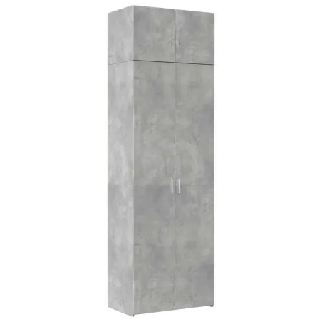 Armoire de rangement gris béton 70x42,5x225cm bois d'ingénierie