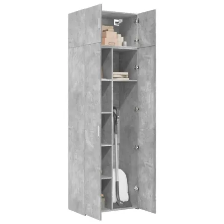 Armoire de rangement gris béton 70x42,5x225cm bois d'ingénierie