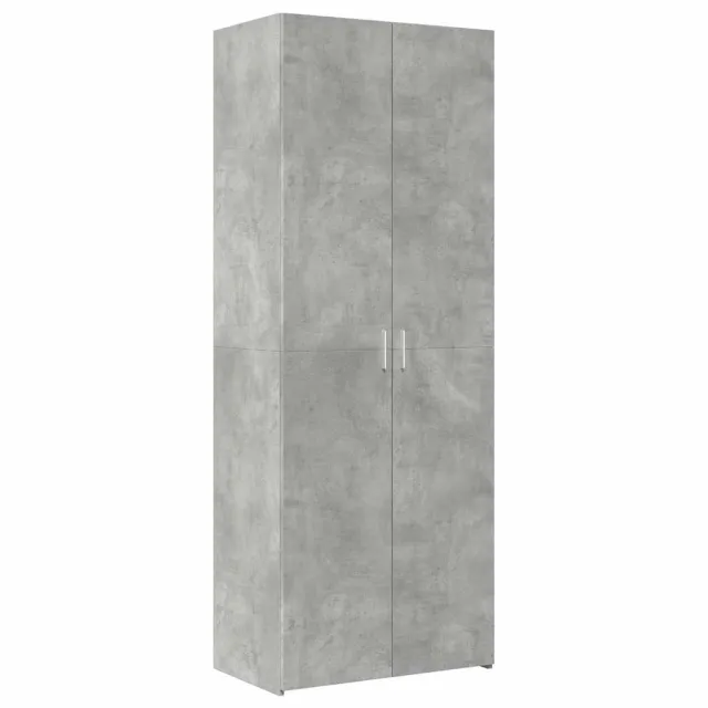 Armoire de rangement gris béton 70x42,5x225cm bois d'ingénierie
