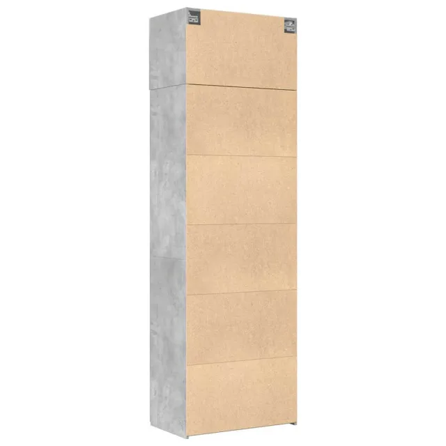 Armoire de rangement gris béton 70x42,5x225cm bois d'ingénierie