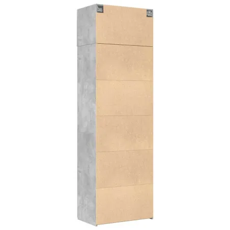 Armoire de rangement gris béton 70x42,5x225cm bois d'ingénierie