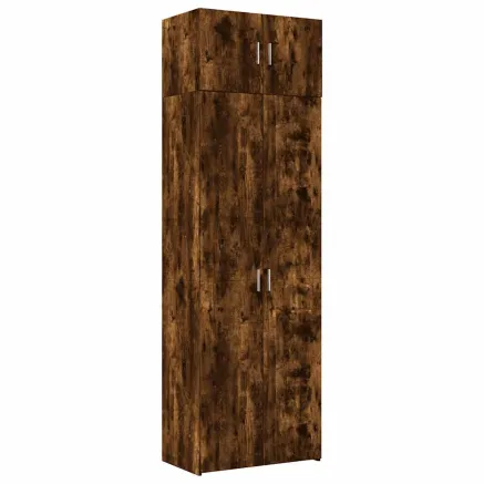 Armoire de rangement chêne fumé 70x42,5x225cm bois d'ingénierie 2