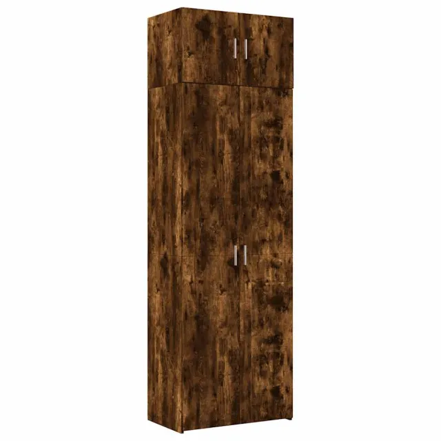 Armoire de rangement chêne fumé 70x42,5x225cm bois d'ingénierie