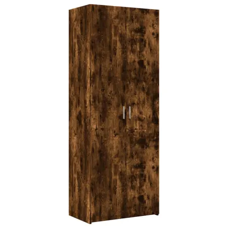 Armoire de rangement chêne fumé 70x42,5x225cm bois d'ingénierie