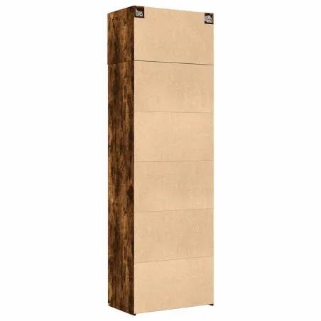 Armoire de rangement chêne fumé 70x42,5x225cm bois d'ingénierie