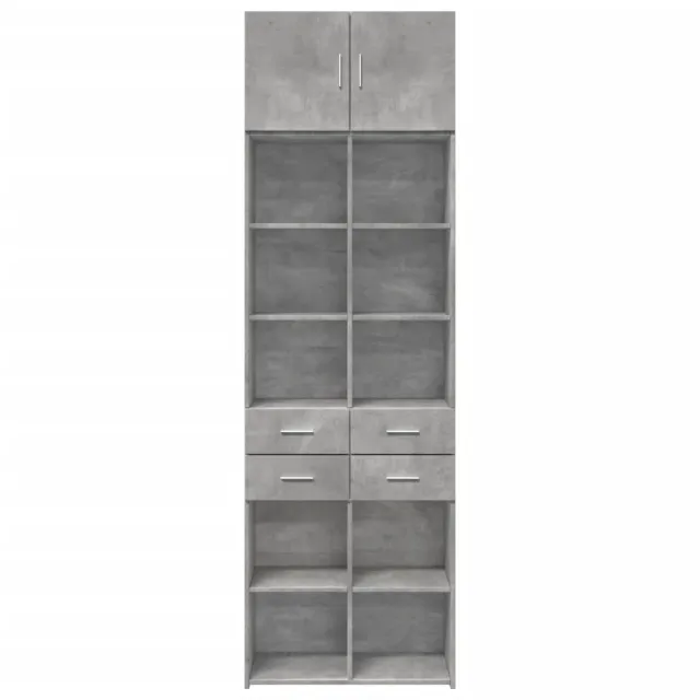 Armoire de rangement gris béton 70x42,5x225cm bois d'ingénierie