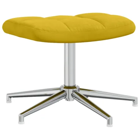 Chaise de relaxation avec tabouret Jaune moutarde Velours