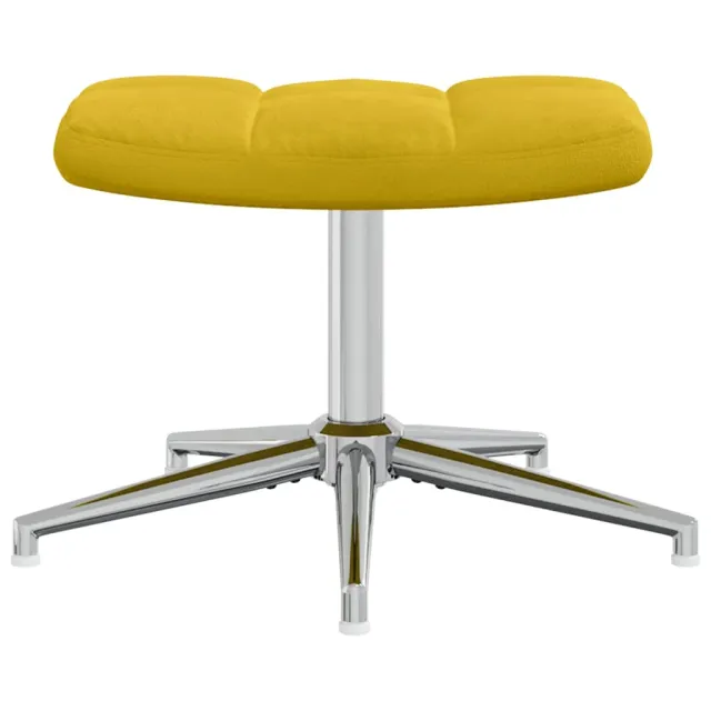 Chaise de relaxation avec tabouret Jaune moutarde Velours