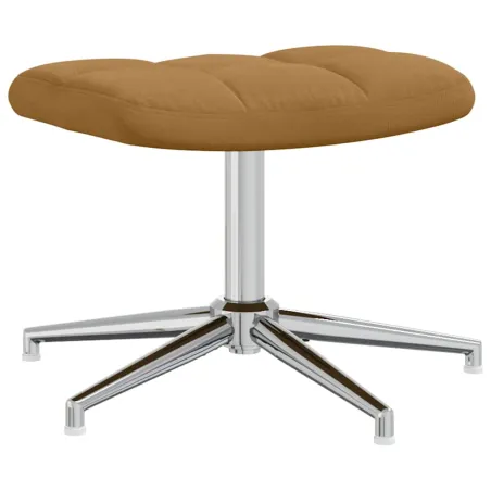 Chaise de relaxation avec tabouret Marron Velours