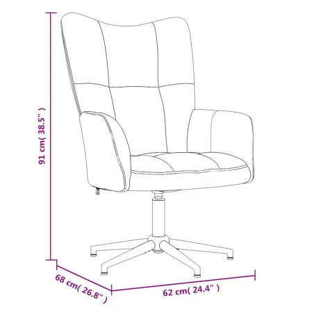 Chaise de relaxation avec tabouret Marron Velours