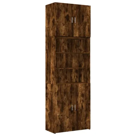 Buffet haut chêne fumé 80x42,5x249 cm bois d'ingénierie 2