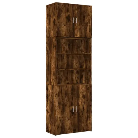 Buffet haut chêne fumé 80x42,5x249 cm bois d'ingénierie