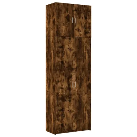 Buffet haut chêne fumé 80x42,5x249 cm bois d'ingénierie 2