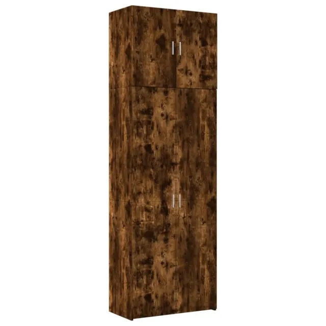 Buffet haut chêne fumé 80x42,5x249 cm bois d'ingénierie