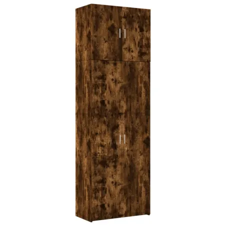 Buffet haut chêne fumé 80x42,5x249 cm bois d'ingénierie