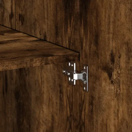 Buffet haut chêne fumé 80x42,5x249 cm bois d'ingénierie