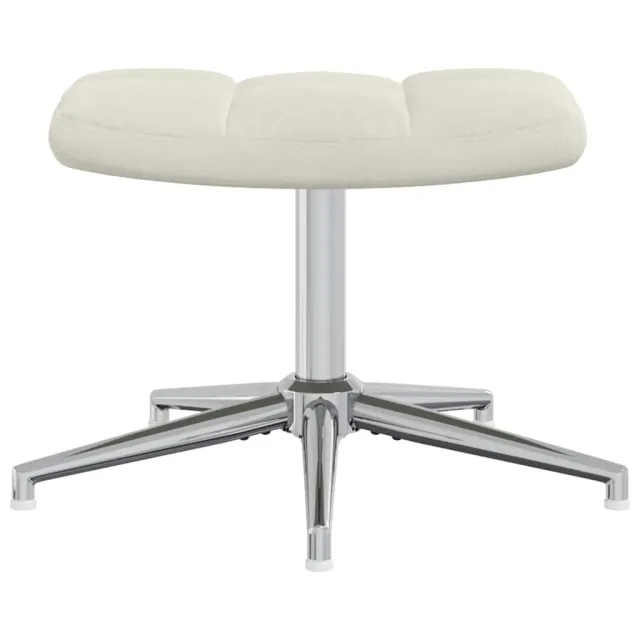 Chaise de relaxation avec tabouret Blanc crème Velours