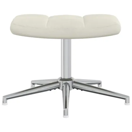 Chaise de relaxation avec tabouret Blanc crème Velours