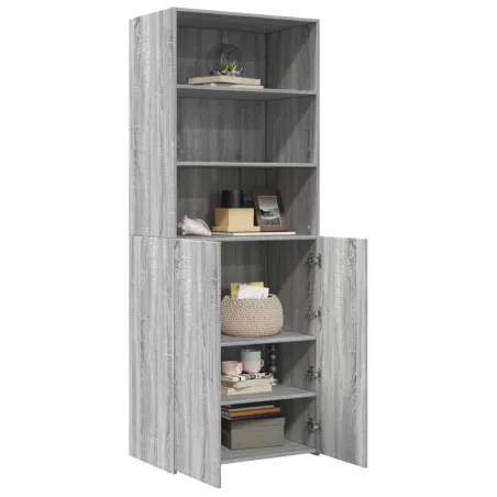 Buffet haut sonoma gris 70x42,5x185 cm bois d'ingénierie