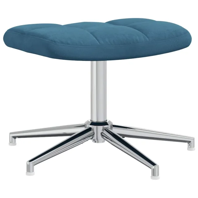 Chaise de relaxation avec tabouret Bleu Velours