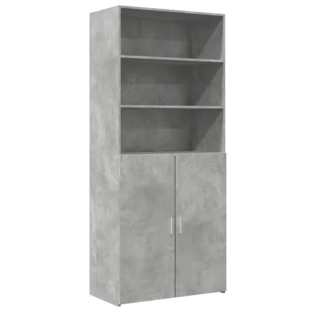 Buffet haut gris béton 80x42,5x185 cm bois d'ingénierie 2