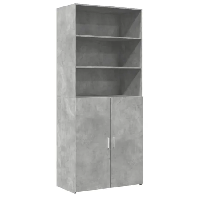 Buffet haut gris béton 80x42,5x185 cm bois d'ingénierie