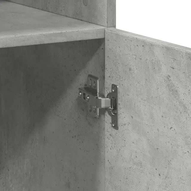 Buffet haut gris béton 80x42,5x185 cm bois d'ingénierie