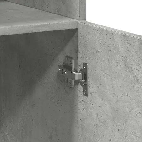 Buffet haut gris béton 80x42,5x185 cm bois d'ingénierie