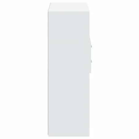 Buffet haut blanc 80x42,5x124 cm bois d'ingénierie