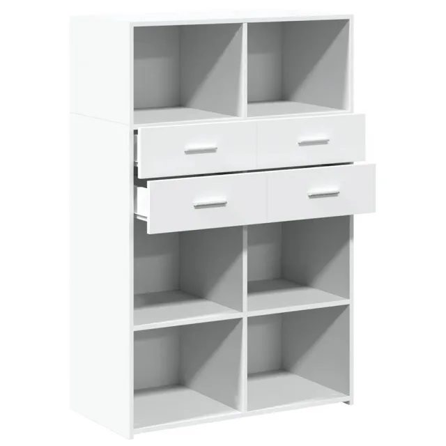 Buffet haut blanc 80x42,5x124 cm bois d'ingénierie