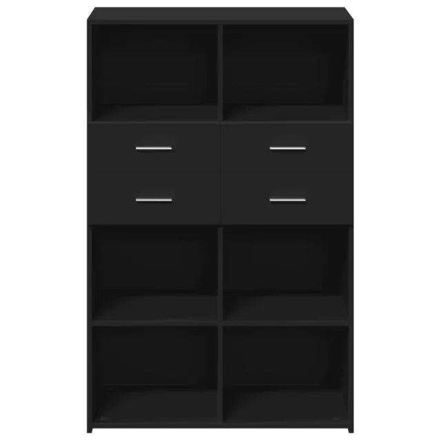 Buffet haut noir 80x42,5x124 cm bois d'ingénierie