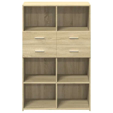 Buffet haut chêne sonoma 80x42,5x124 cm bois d'ingénierie