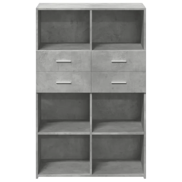 Buffet haut gris béton 80x42,5x124 cm bois d'ingénierie