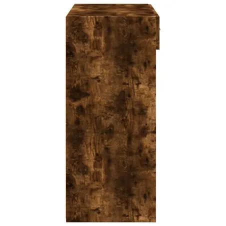 Buffet haut chêne fumé 80x42,5x124 cm bois d'ingénierie