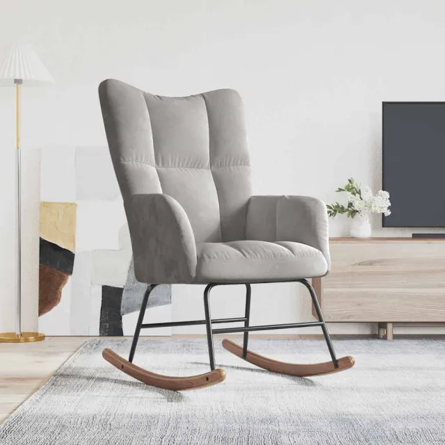 Chaise à bascule Gris clair Velours