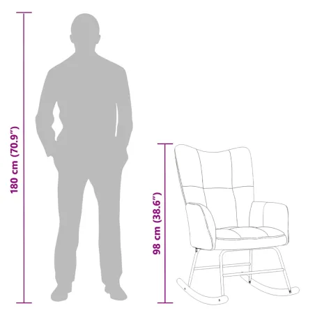 Chaise à bascule Gris clair Velours