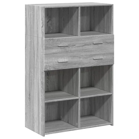 Buffet haut sonoma gris 80x42,5x124 cm bois d'ingénierie