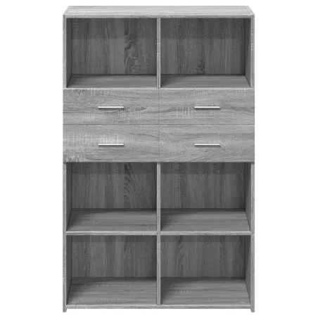 Buffet haut sonoma gris 80x42,5x124 cm bois d'ingénierie
