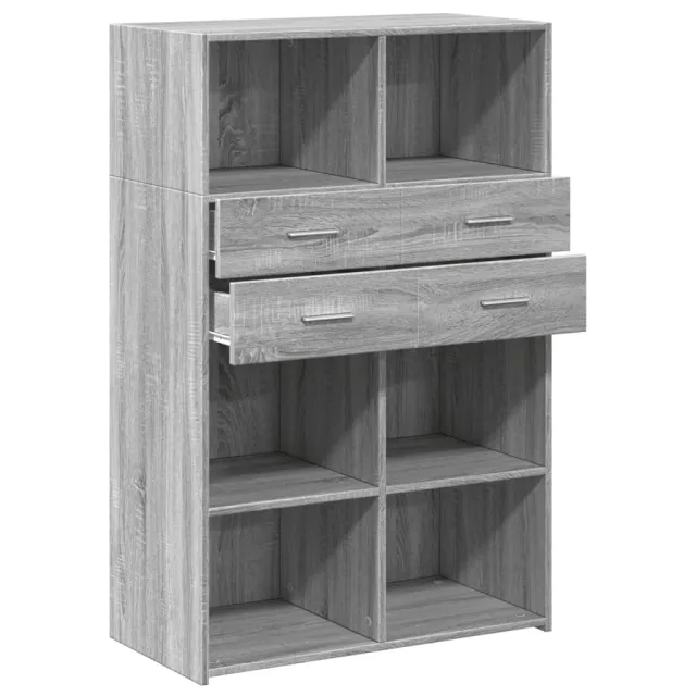 Buffet haut sonoma gris 80x42,5x124 cm bois d'ingénierie