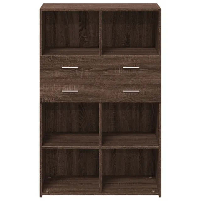 Buffet haut chêne marron 80x42,5x124 cm bois d'ingénierie