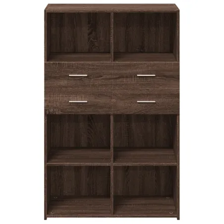 Buffet haut chêne marron 80x42,5x124 cm bois d'ingénierie