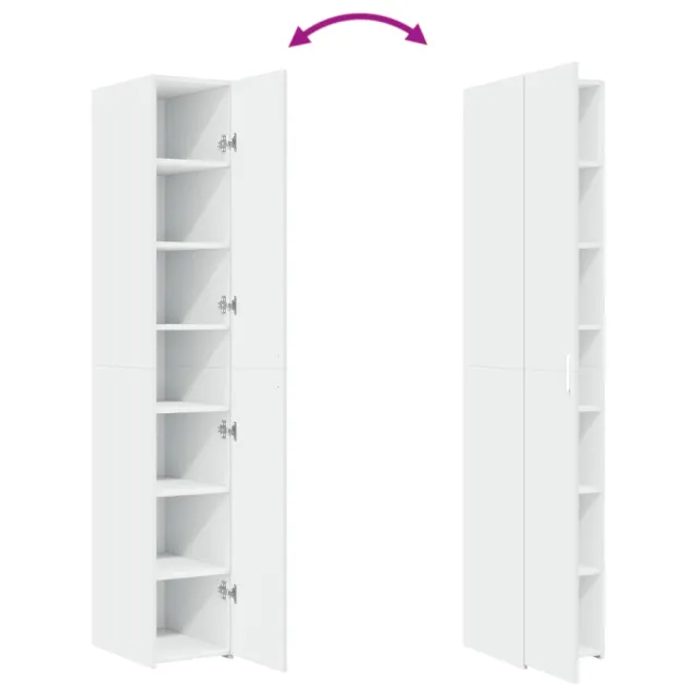 Buffet haut blanc 30x42,5x185 cm bois d'ingénierie