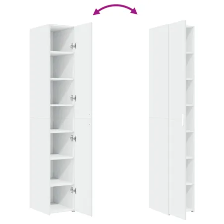 Buffet haut blanc 30x42,5x185 cm bois d'ingénierie