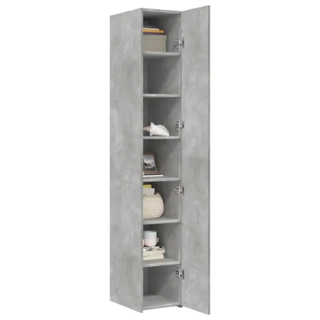 Buffet haut gris béton 30x42,5x185 cm bois d'ingénierie